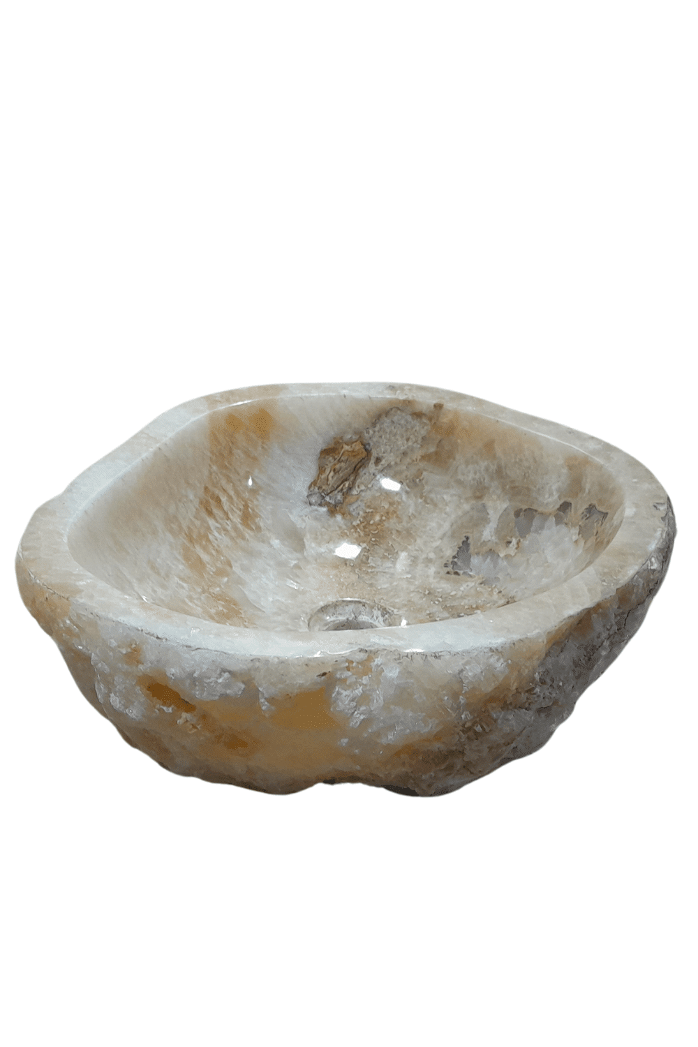 natuurlijk ronde onyx wasbak 42x40x15 cm