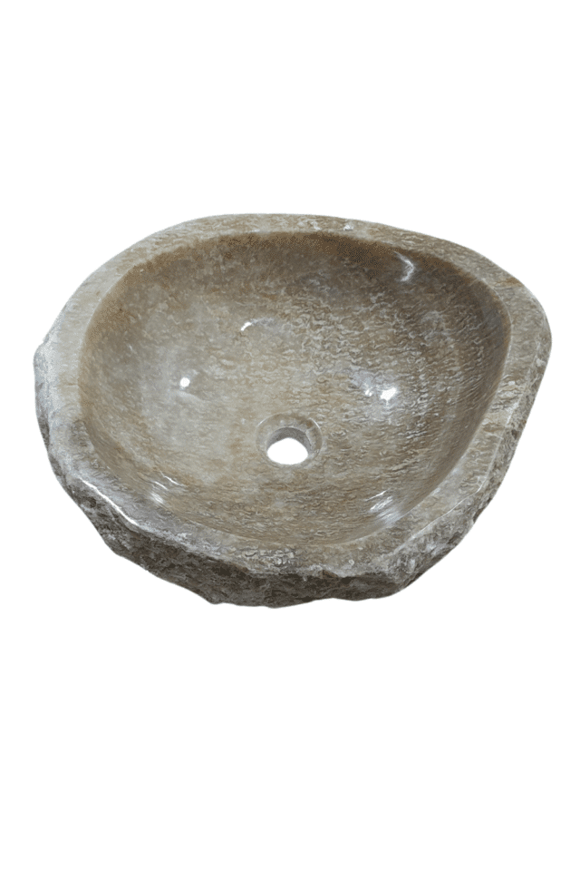 ronde natuurlijke onyx wasbak 45x38x15 cm