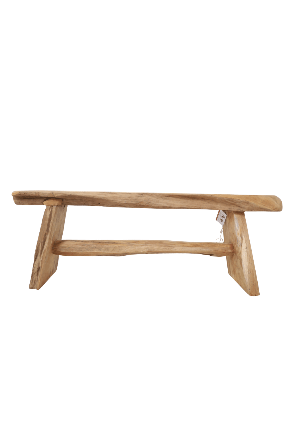 teak houten boomstam bankje 122x31x46 cm