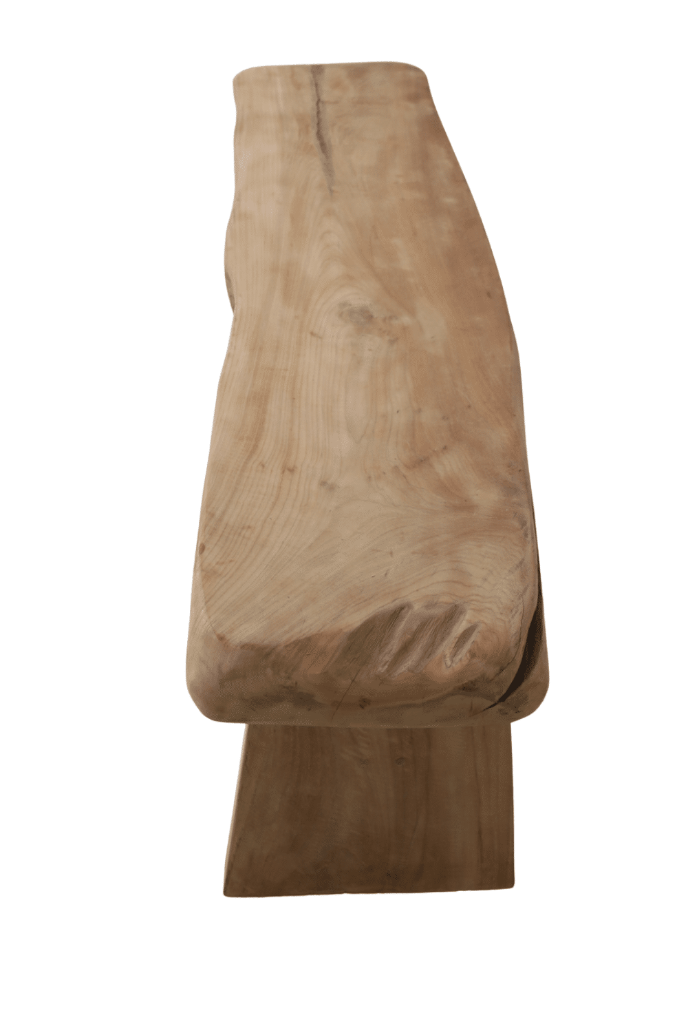 teak houten boomstam bankje 122x31x46 cm