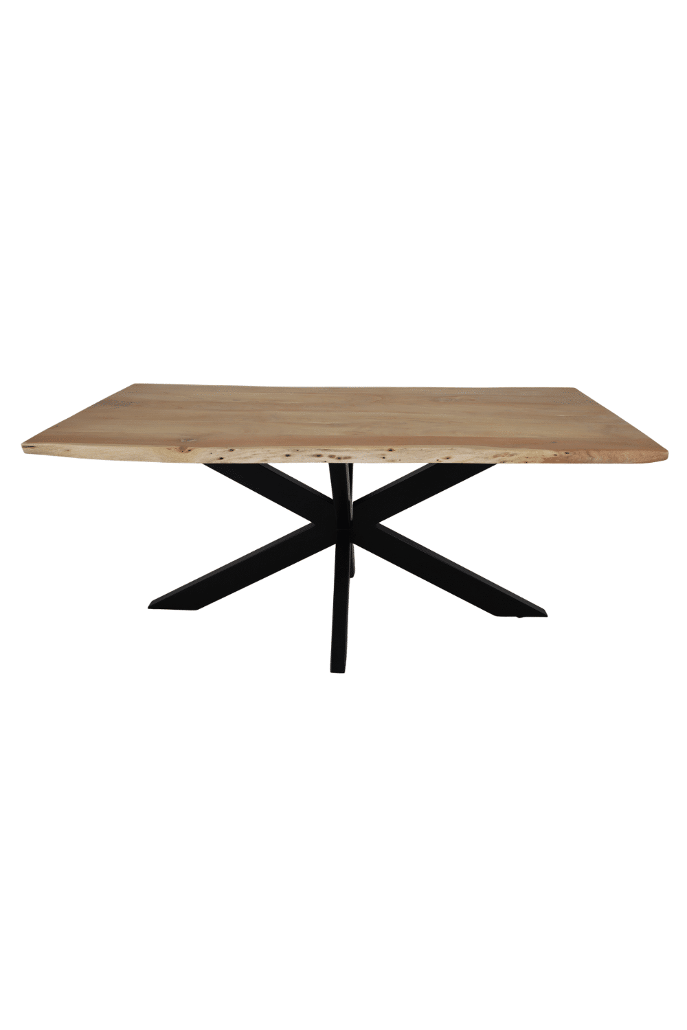 Acacia houten tafel eikenlook met boomstam kant 180 cm