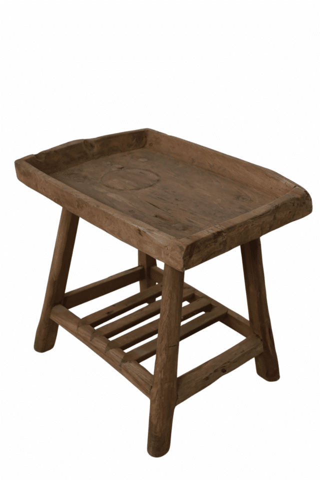 Bijzettafel teak salontafel 71x50x61 cm