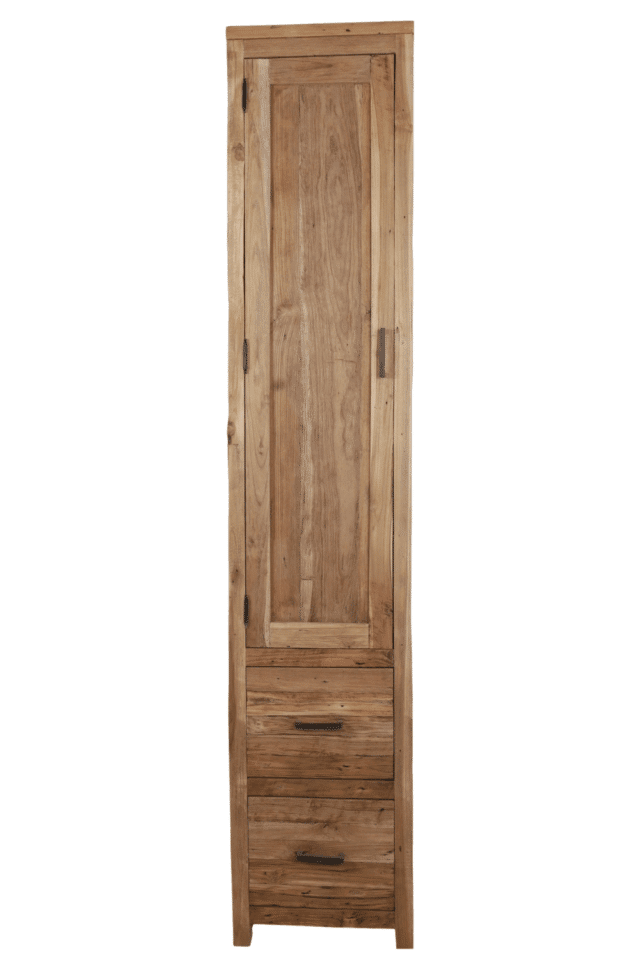 stoere ruwe hoge badkamerkast met deur 40x40x200 cm
