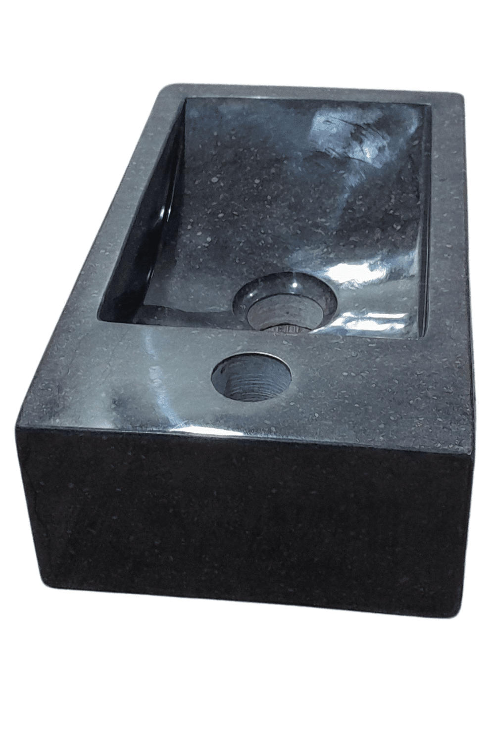 Grijze marmere toilet wasbak rechthoekig met kraangat 36x20x10 cm