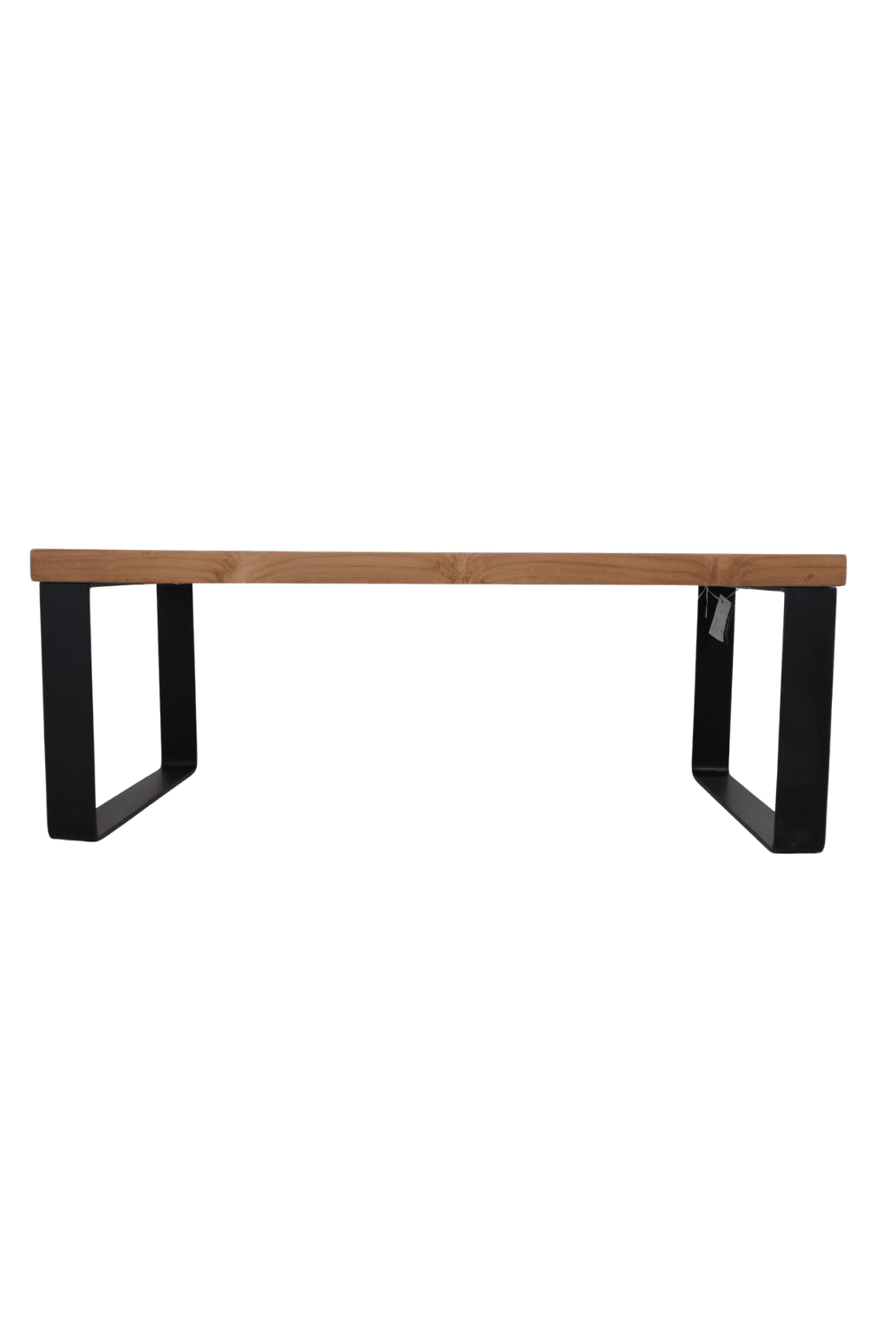 Salontafel teak hout blad 5 cm met metalen u poten 120x60 cm