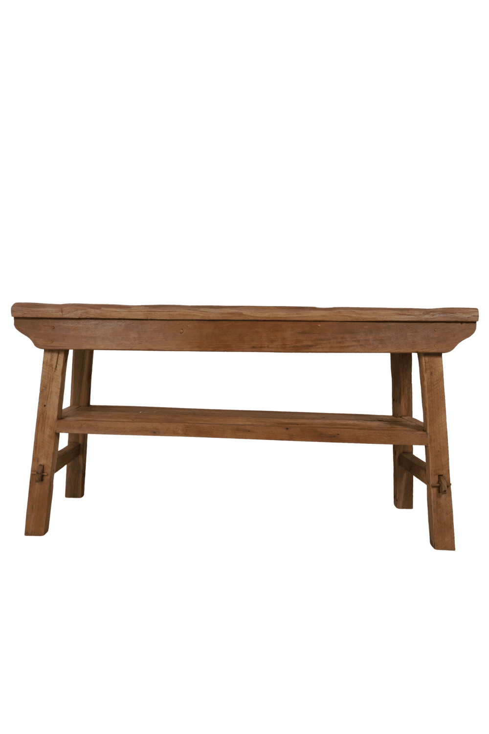 grove teak houten stoere wandtafel sidetable 150x50x80 cm