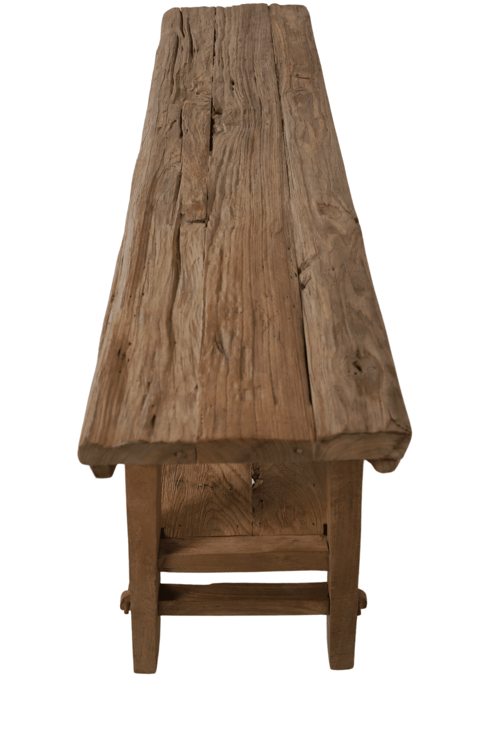 grove teak houten stoere wandtafel sidetable 150x50x80 cm