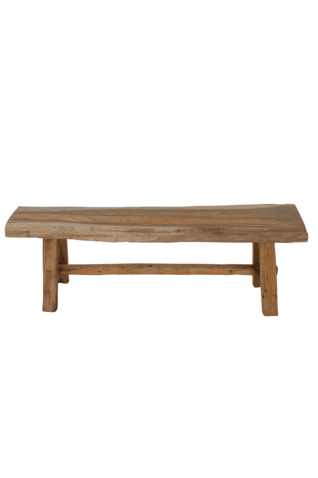 Teak houten bankje 120 cm landelijk houten bankje