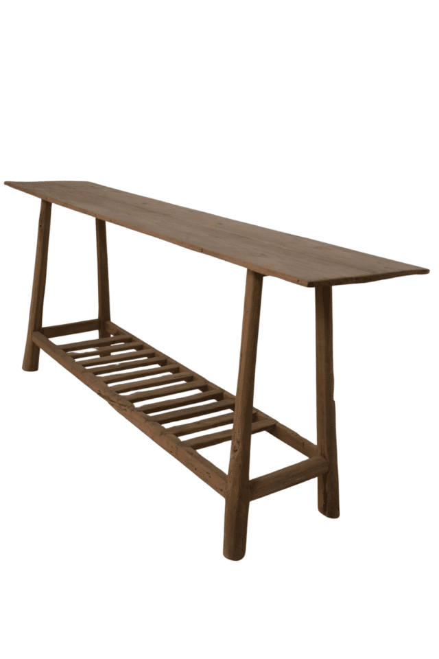 Teak houten oude sidetable met charme 200x40x80 cm