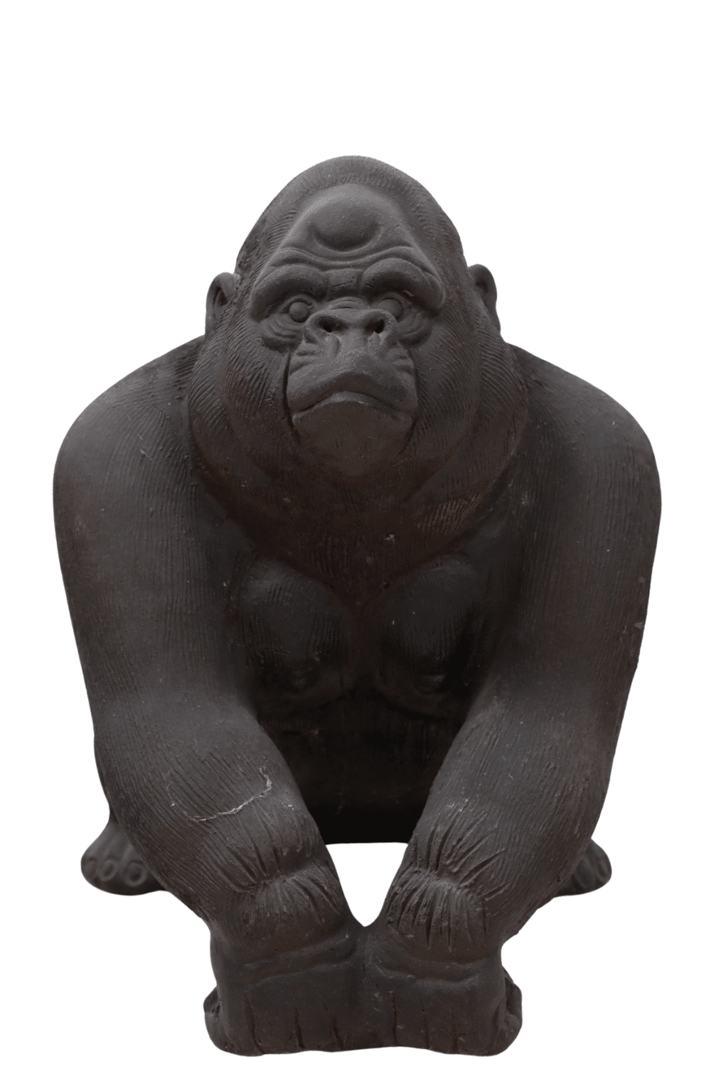 Tuin beeld aap gorilla zwart stenen beeld