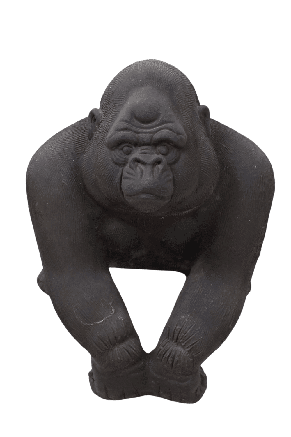 Tuin beeld aap gorilla zwart stenen beeld