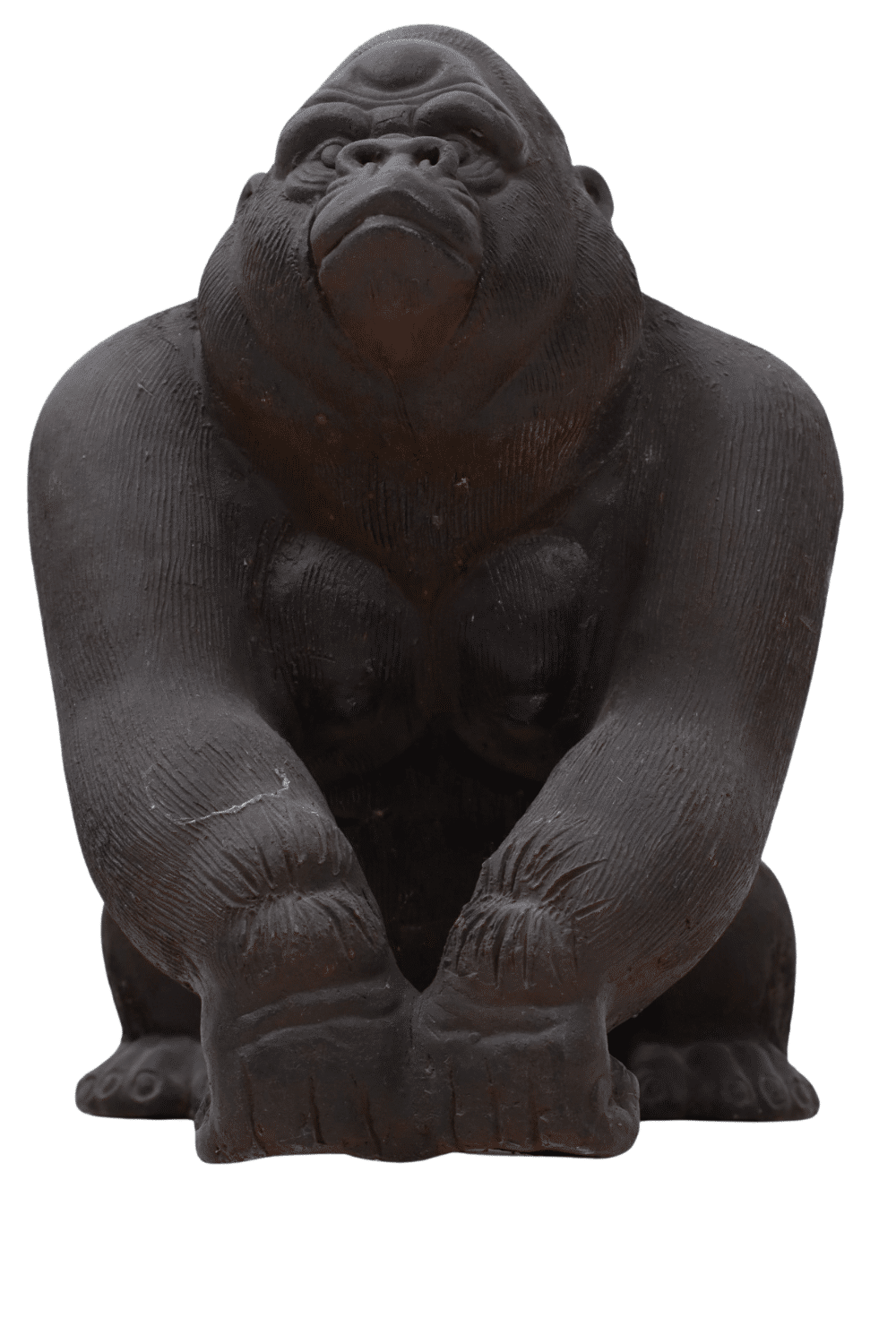 Tuin beeld aap gorilla zwart stenen beeld