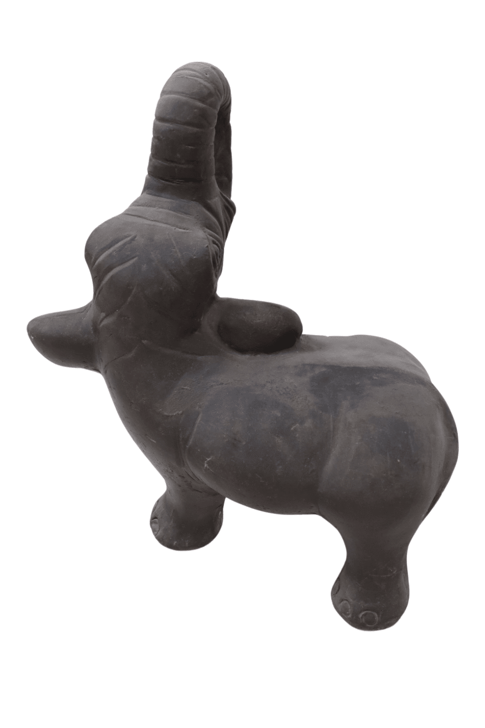 stenen tuinbeeld olifant met slurf omhoog