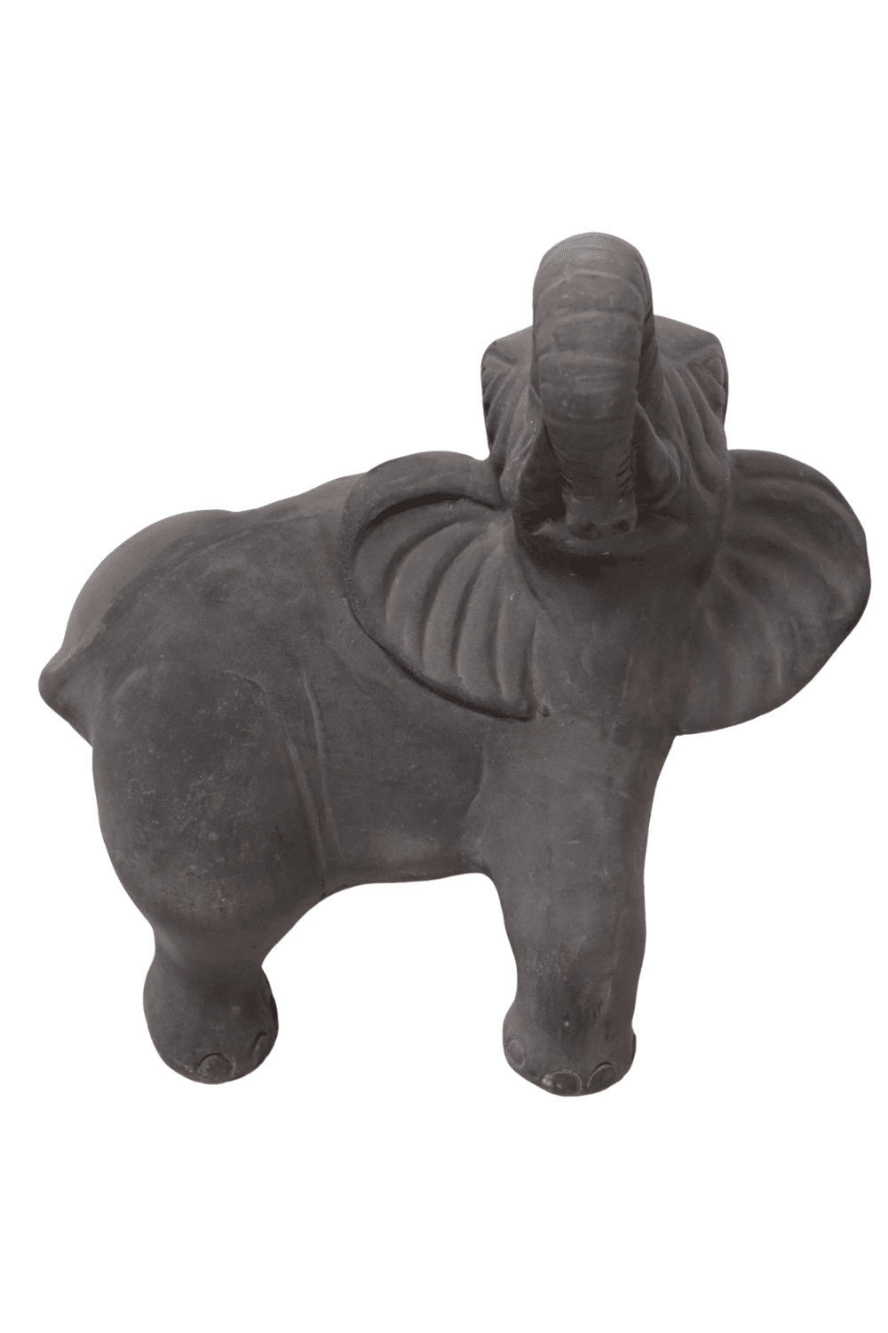 stenen tuinbeeld olifant met slurf omhoog