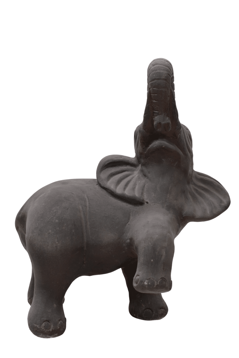 stenen tuinbeeld olifant met slurf omhoog