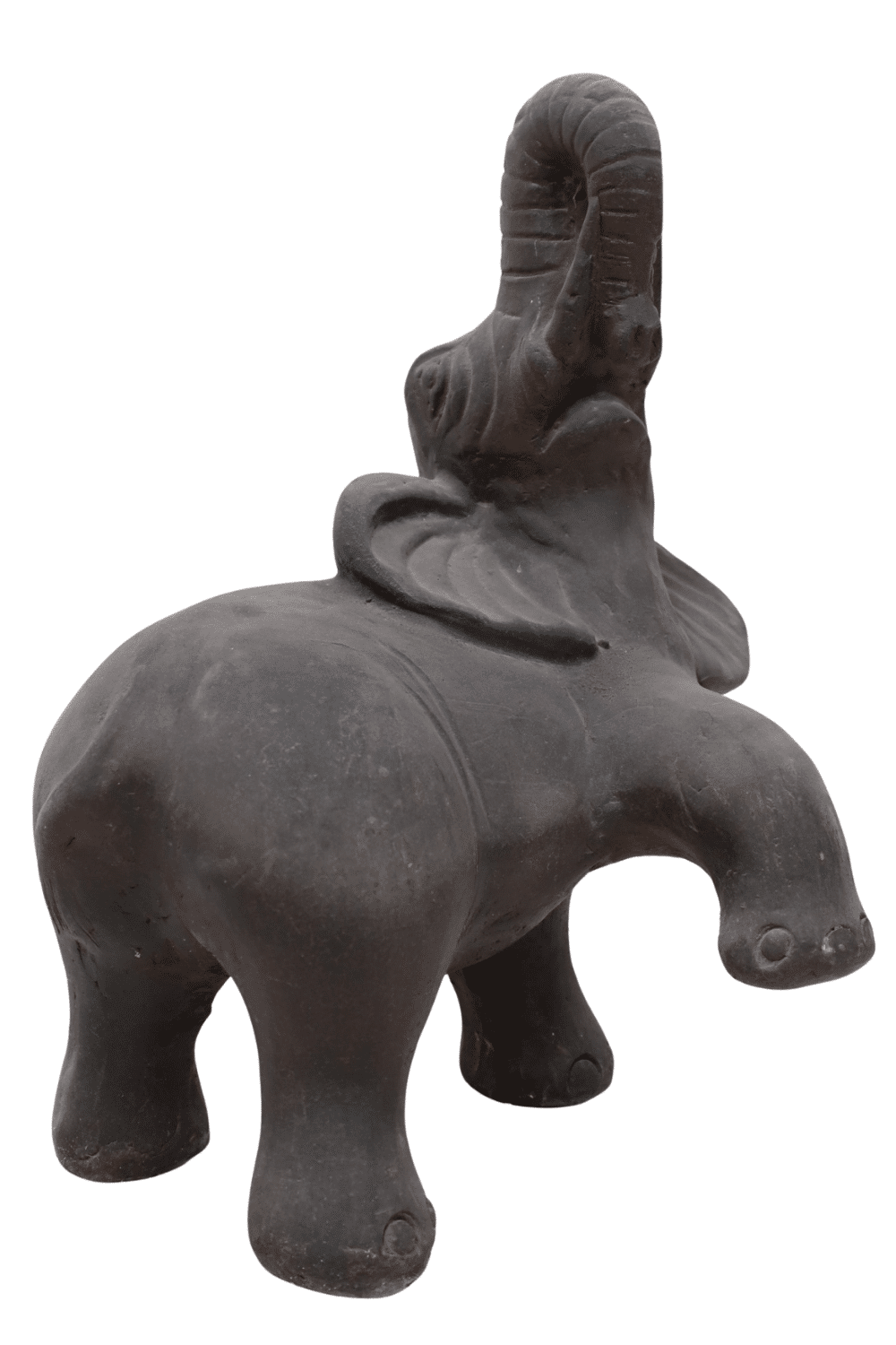 stenen tuinbeeld olifant met slurf omhoog