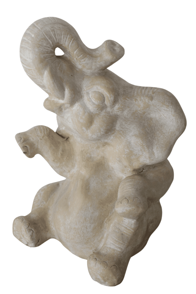 Tuinbeeld olifant blank 30x20x45 cm beige wit