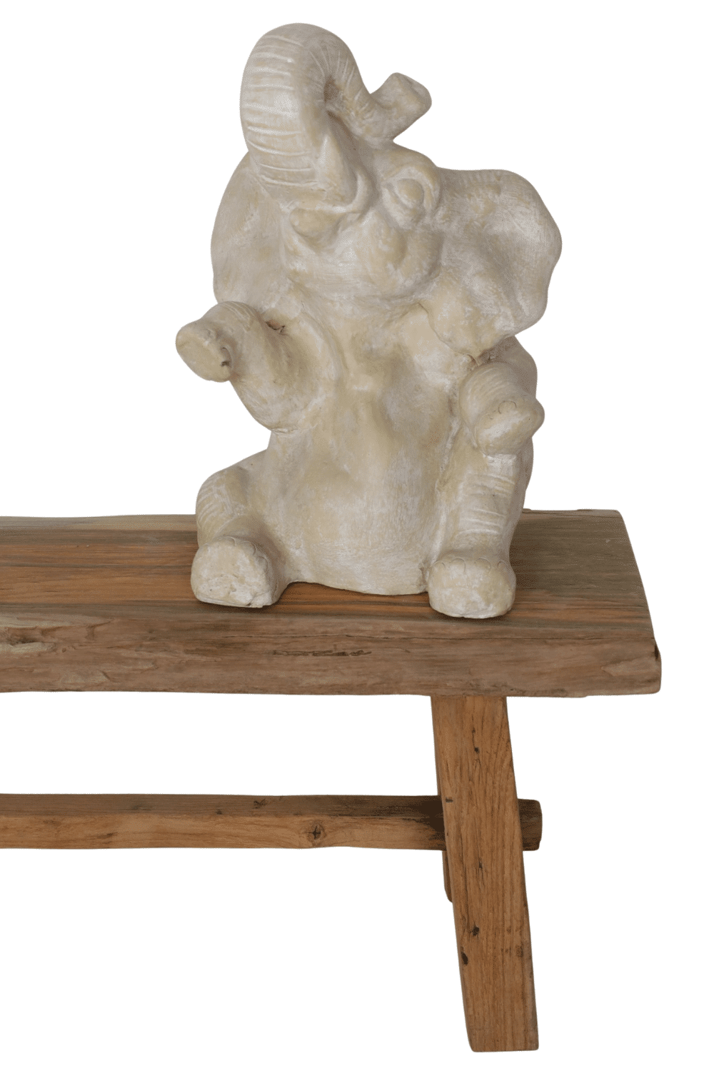Tuinbeeld olifant blank 30x20x45 cm beige wit
