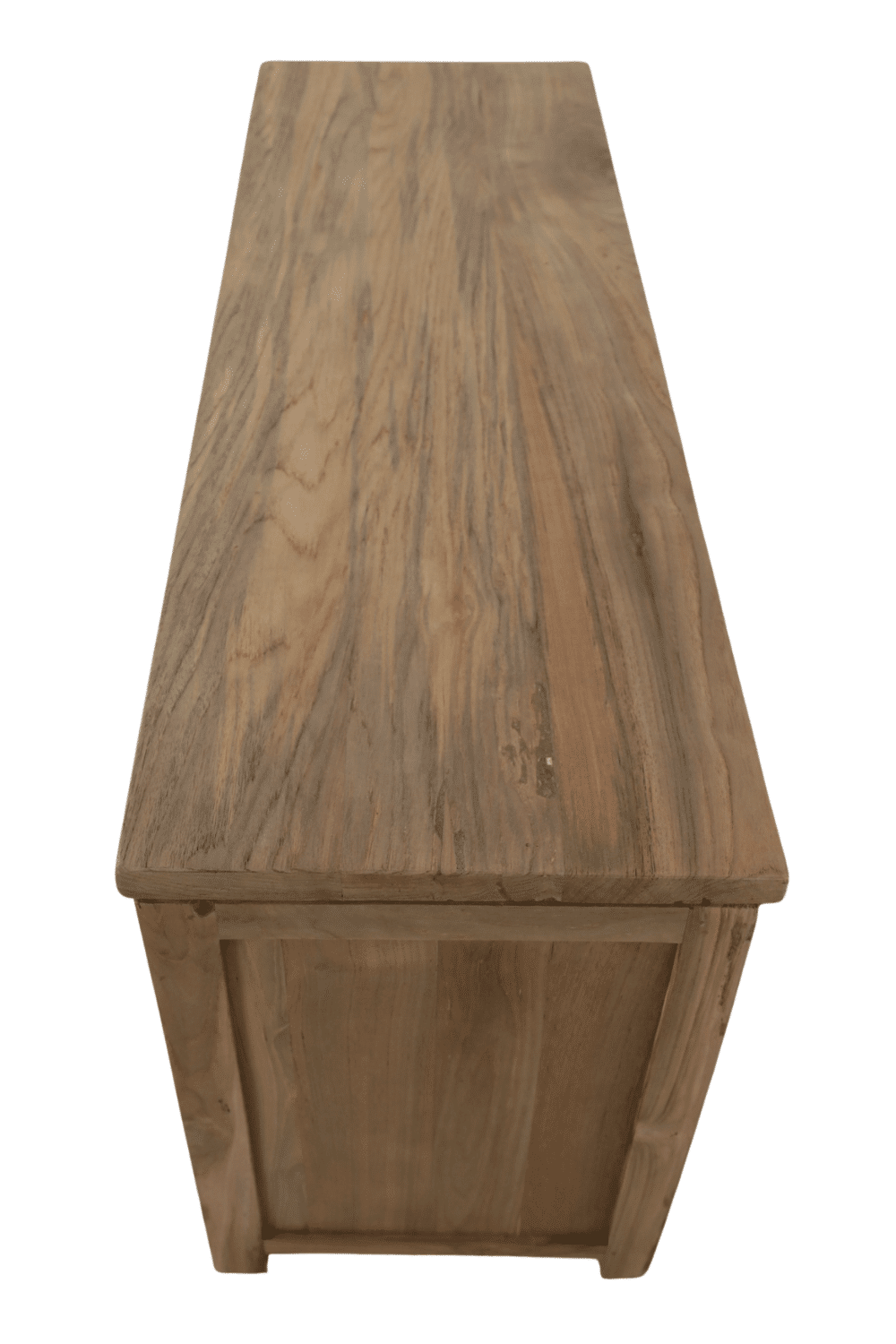 Tv meubel teakhout onderlade en hoog open vak 130x41,5x60 cm