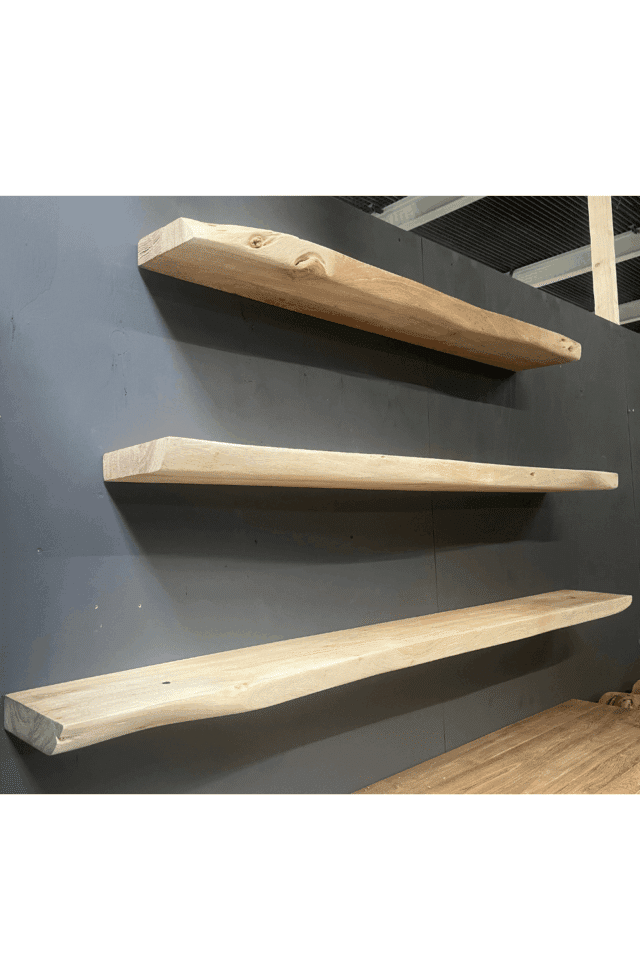 acacia houten zwevende hangende plank eiken look