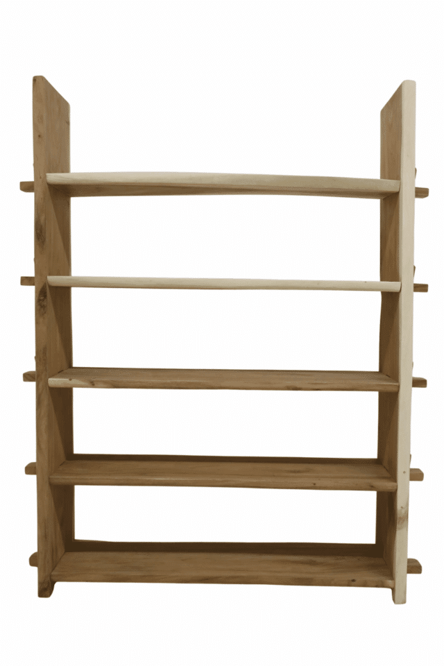 rek open kast suar hout boomstam stoere kast 165x40x200cm