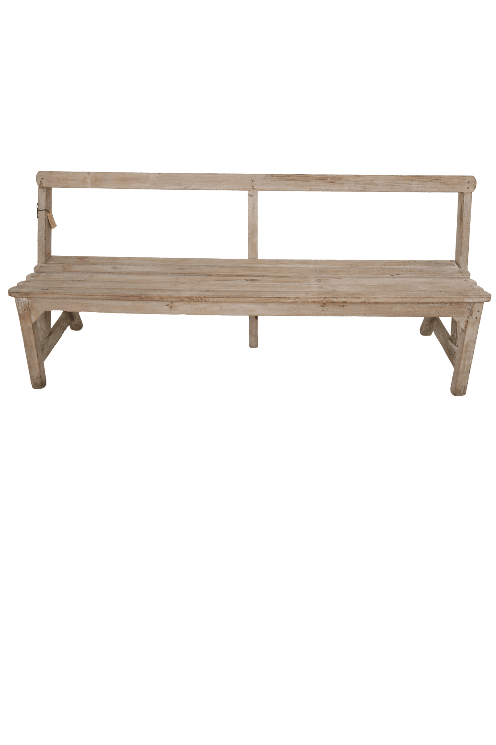 oud houten bankje met rugleuning 180 cm