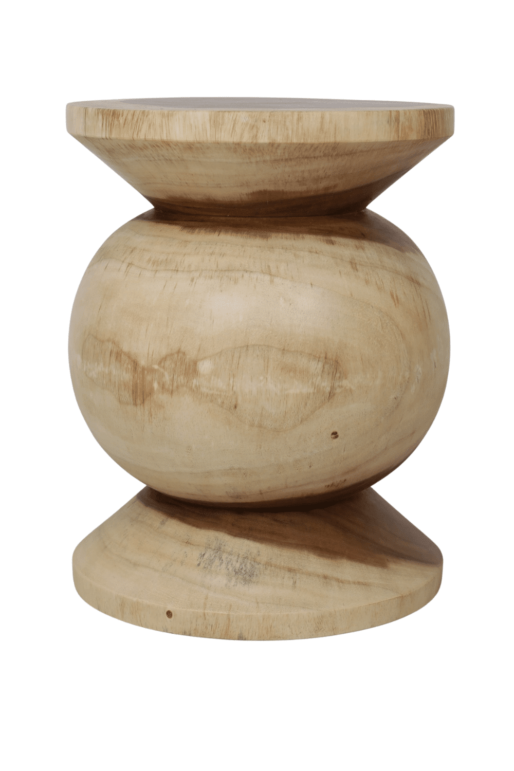 suar houten bol krukje rond bijzettafel 35x35x46 cm