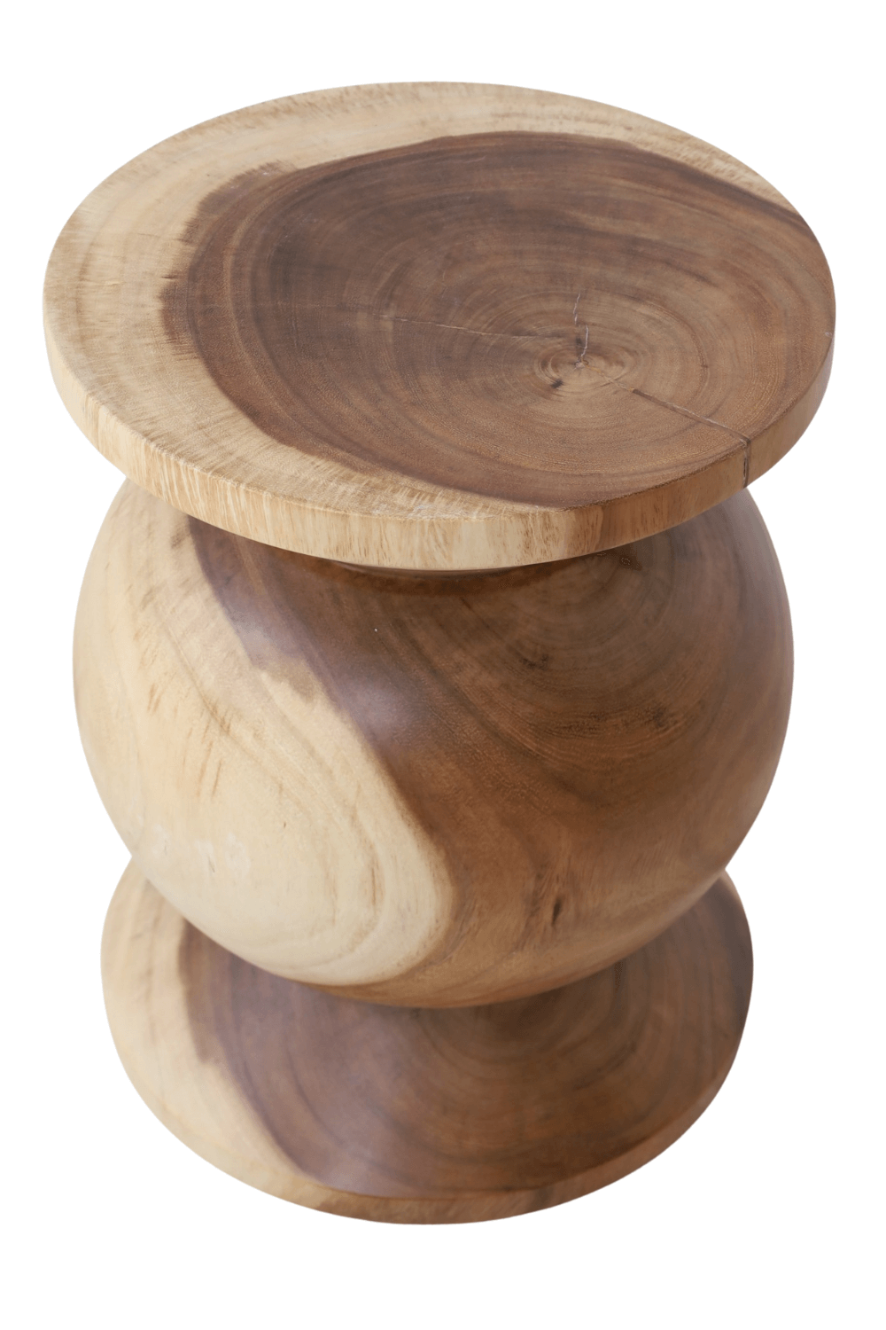 suar houten bol krukje rond bijzettafel 35x35x46 cm