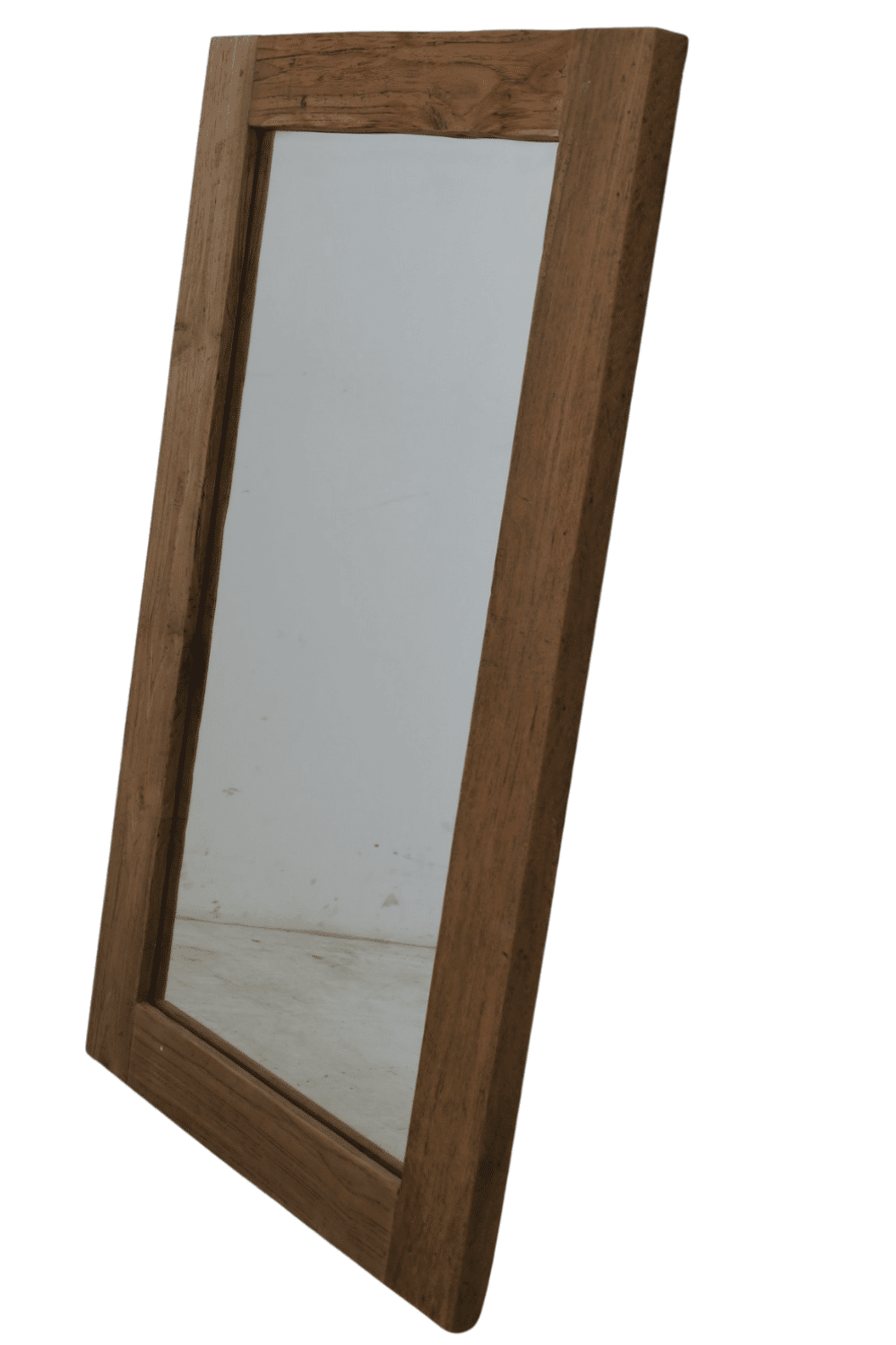 teak houten spiegel dikke rand 120x70 cm