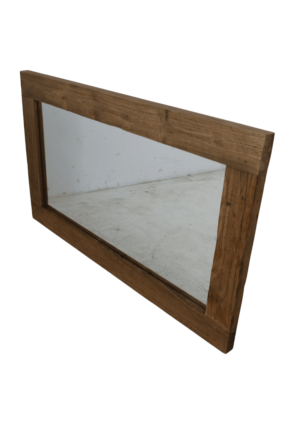 teak houten spiegel dikke rand 120x70 cm