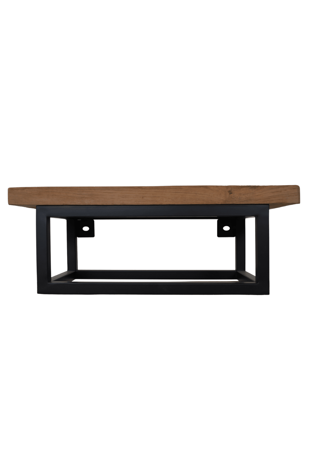 teak houten toilet plankje met metalen beugel