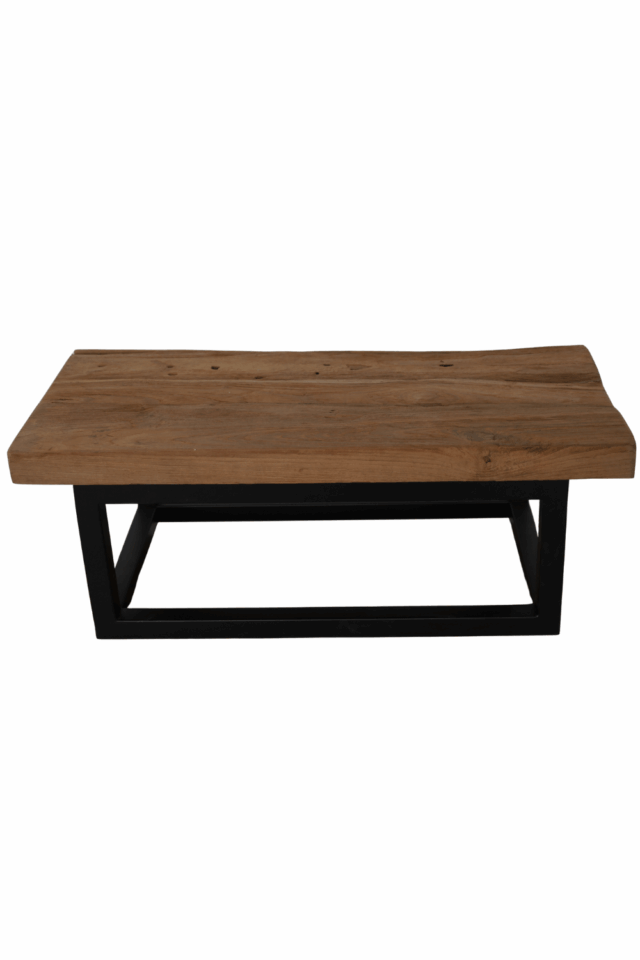 teak houten toilet plankje met metalen beugel