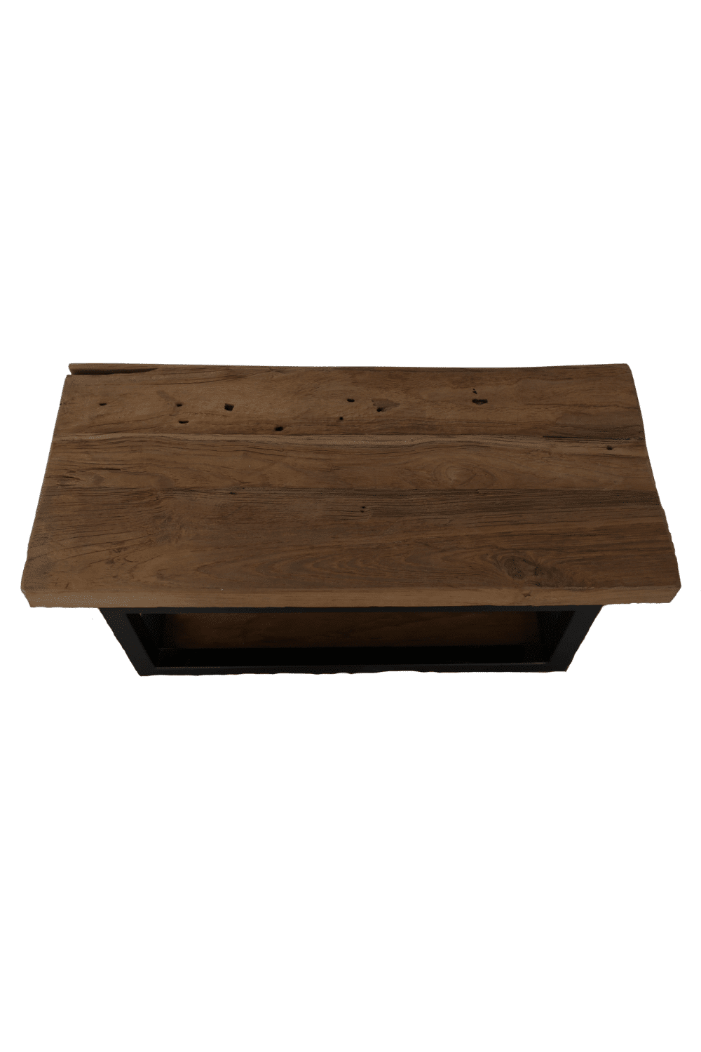 teak houten toilet plankje met metalen beugel