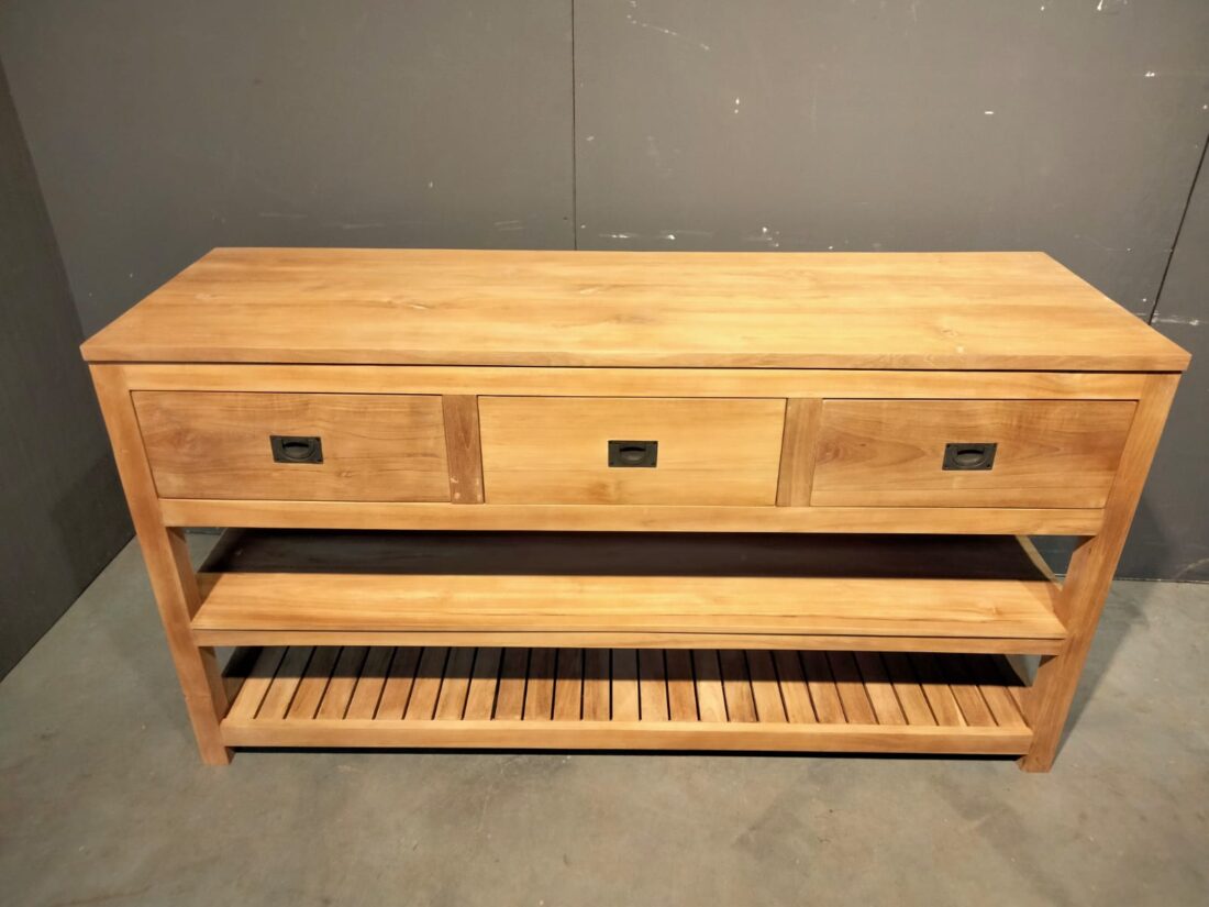 Nieuw teak badkamermeubel 160x50x85h