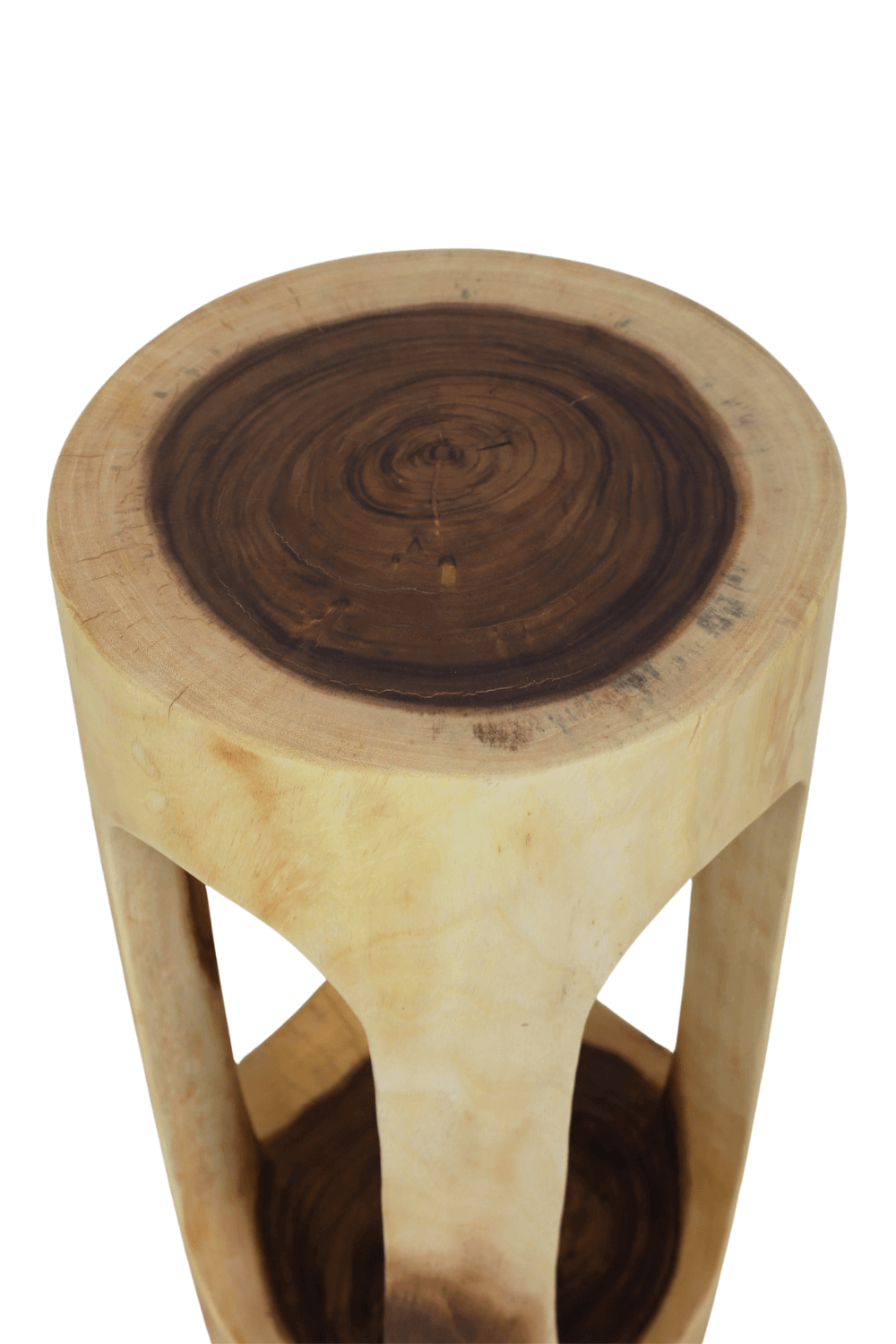 Suar houten planten tafel pilaar open 35x35x70 cm