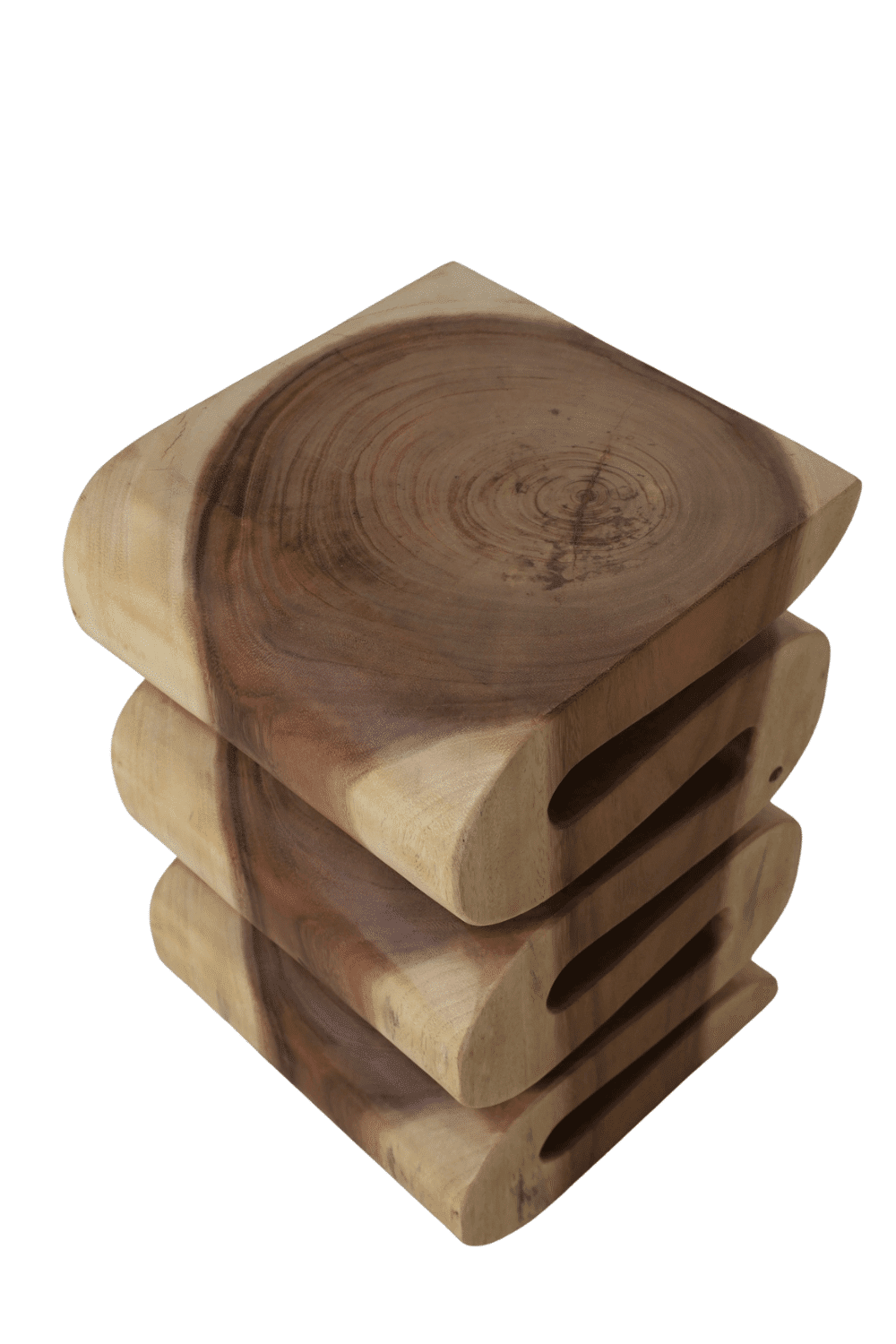 Suar houten zigzag krukje bijzettafel 30x30x47 cm