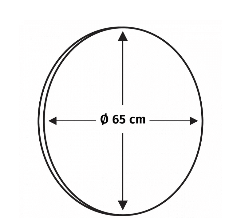 spiegel rond - 65 x 65 cm - zwart