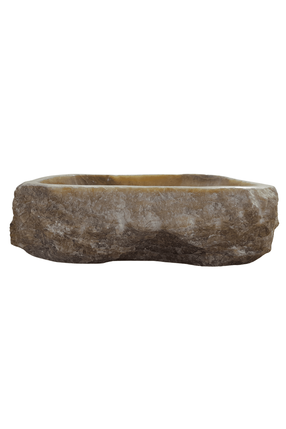 Onyx wasbak natuursteen beige, rechthoekig