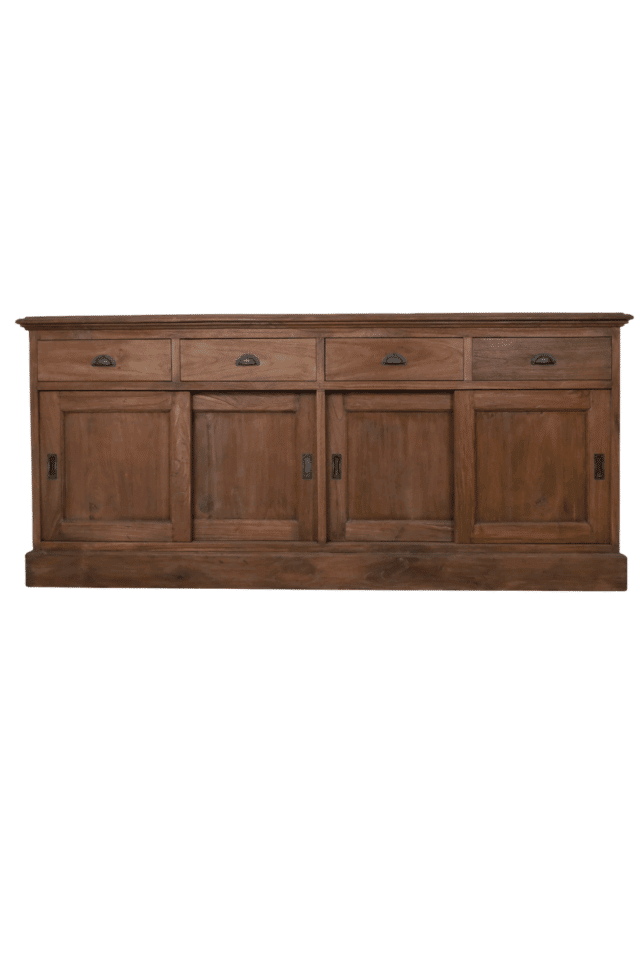 Teak houten dressoir rustiek klassiek met schuifdeuren