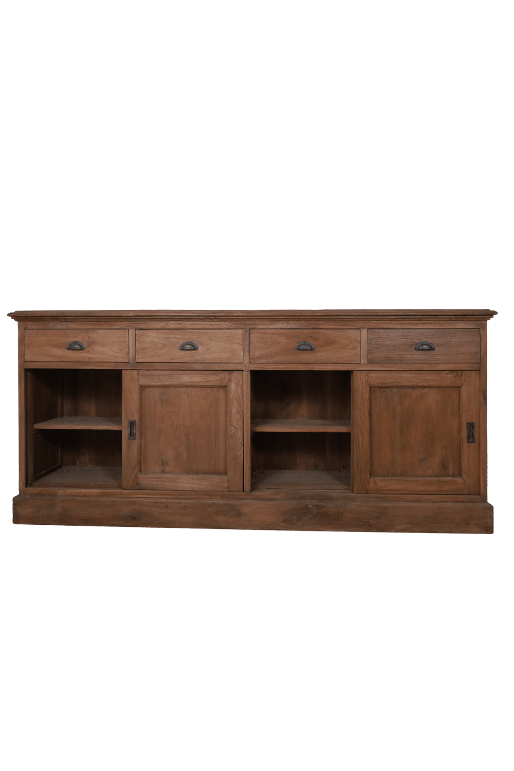 Teak houten dressoir rustiek klassiek met schuifdeuren