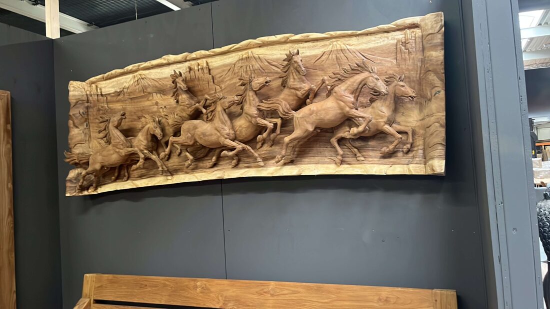 Houten Paardenschilderij