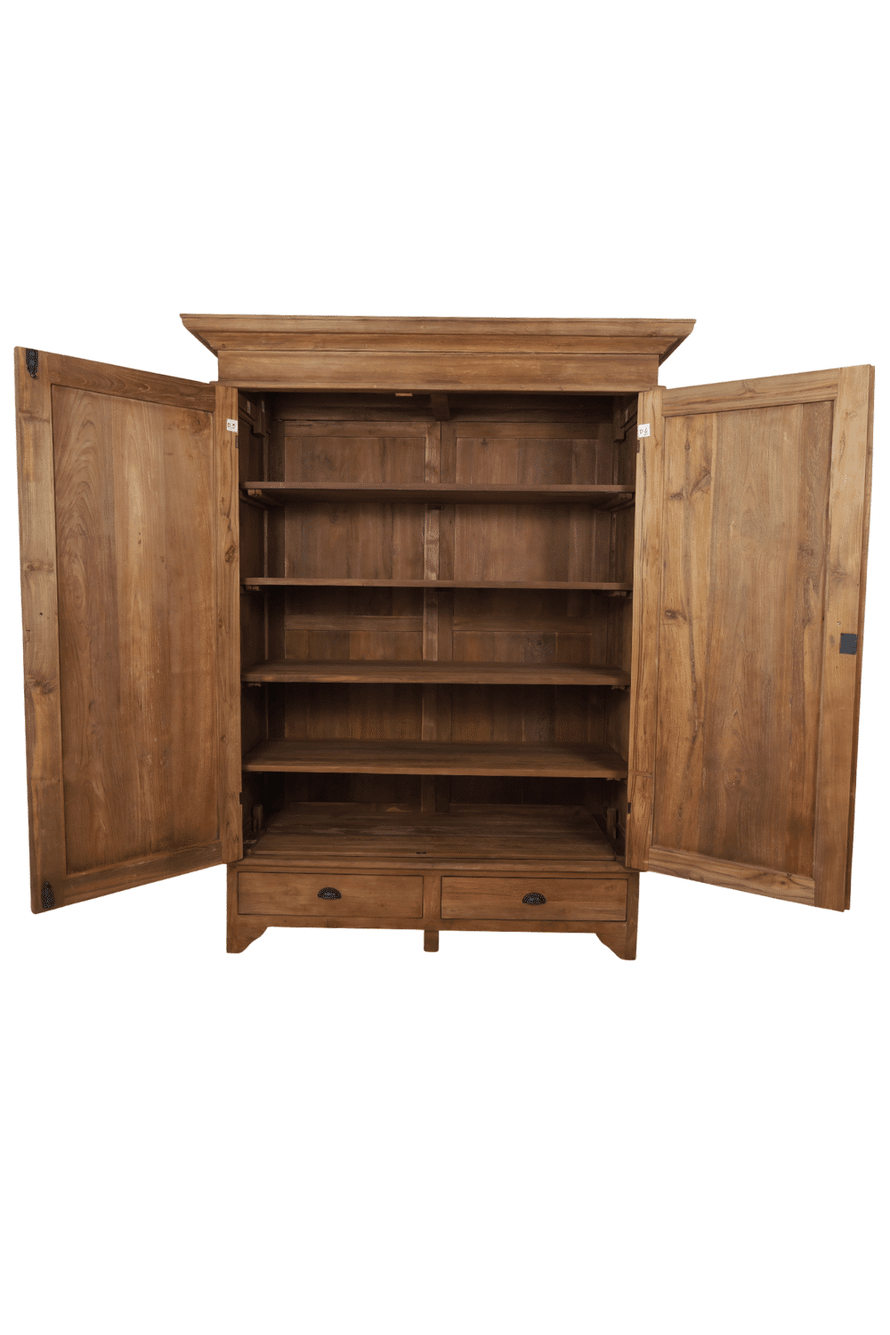 Opbergkast kledingkast met planken teak hout 160x68x210 cm