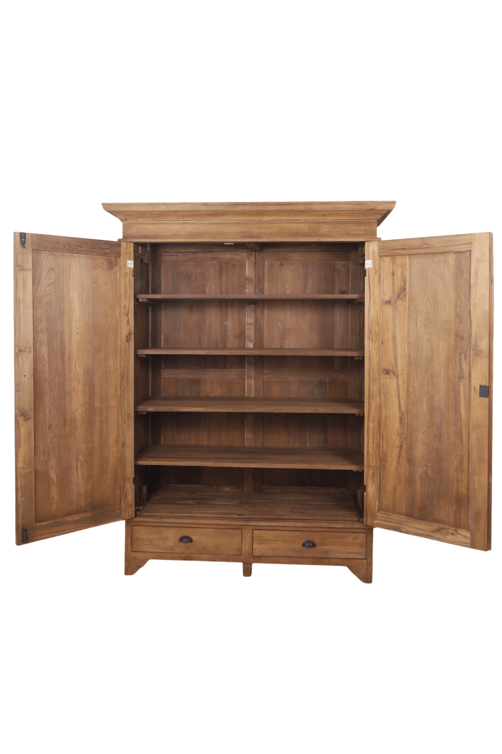Opbergkast kledingkast met planken teak hout 160x68x210 cm