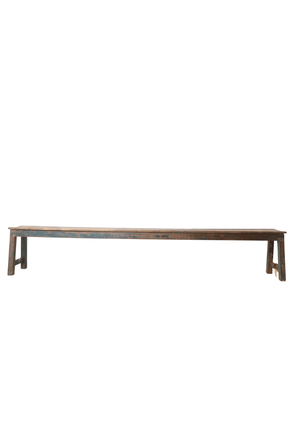 Oude houten school bank uit india 270x35x47 cm