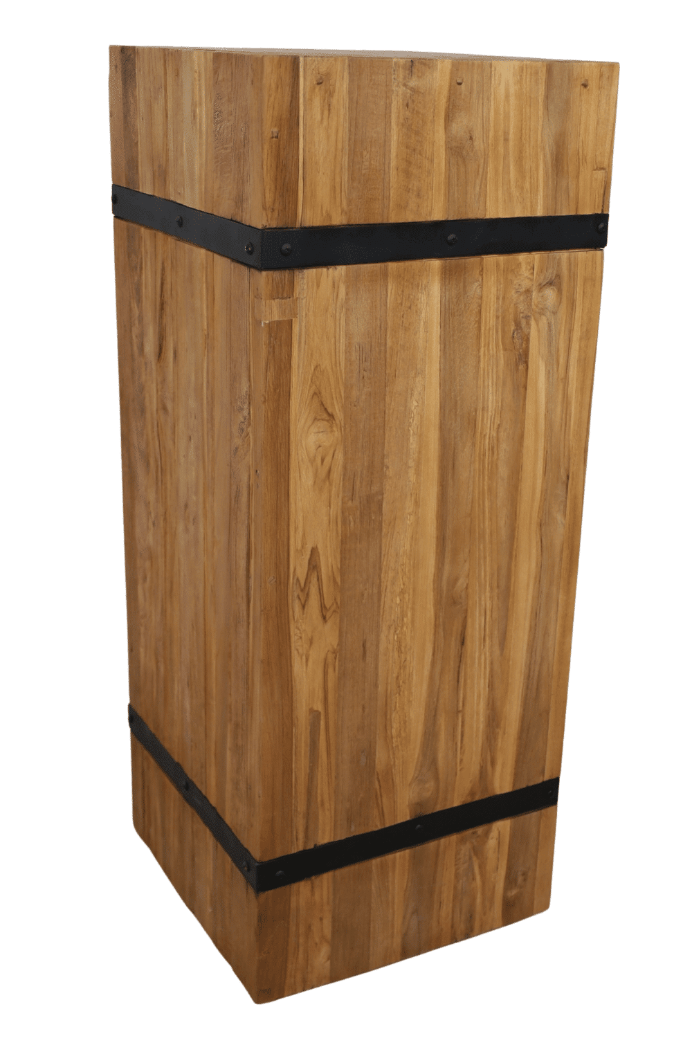 Pilaar teak hout met metaal 40x40x100cm Pilaar teak hout met metaal 40x40x100cm
