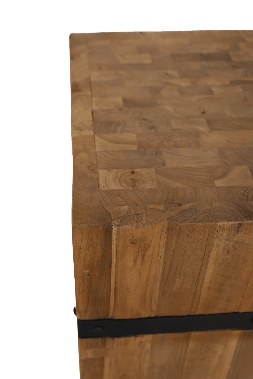 Pilaar teak hout met metaal 40x40x100cm Pilaar teak hout met metaal 40x40x100cm