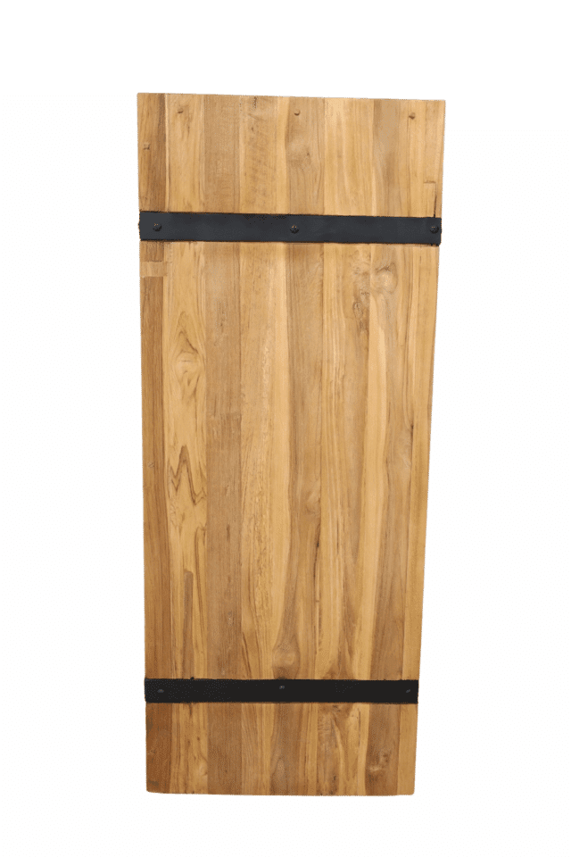 Pilaar teak hout met metaal 40x40x100cm