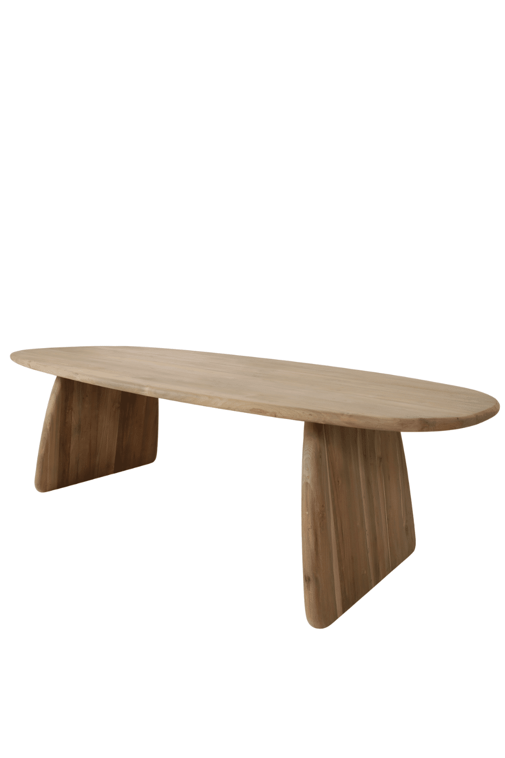 Teak houten boten vorm eettafel massief 260x120x79 cm