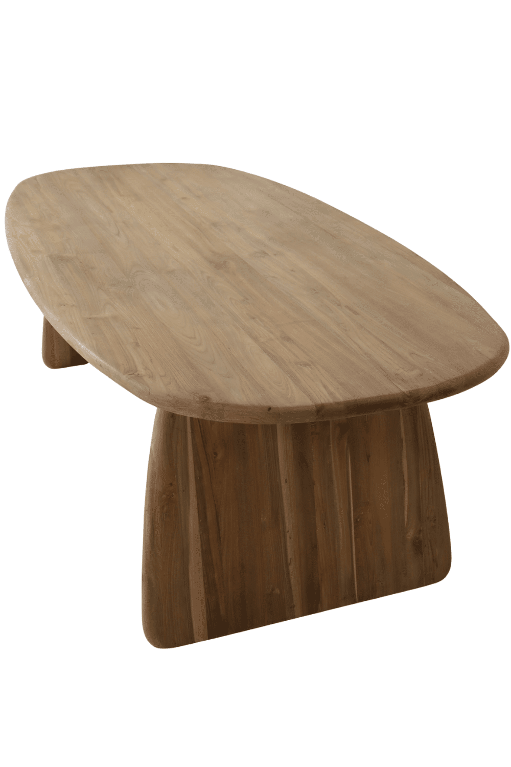 Teak houten boten vorm eettafel massief 260x120x79 cm