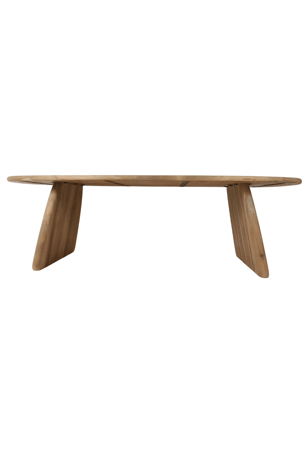 Teak houten boten vorm eettafel massief 260x120x79 cm